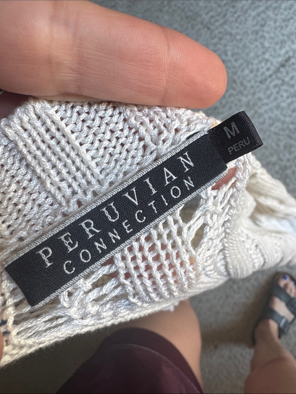 Peruvian Connection 100% Pima Cotton Cream Open Front Cardigan Duster, size M - Picture 2 of 4